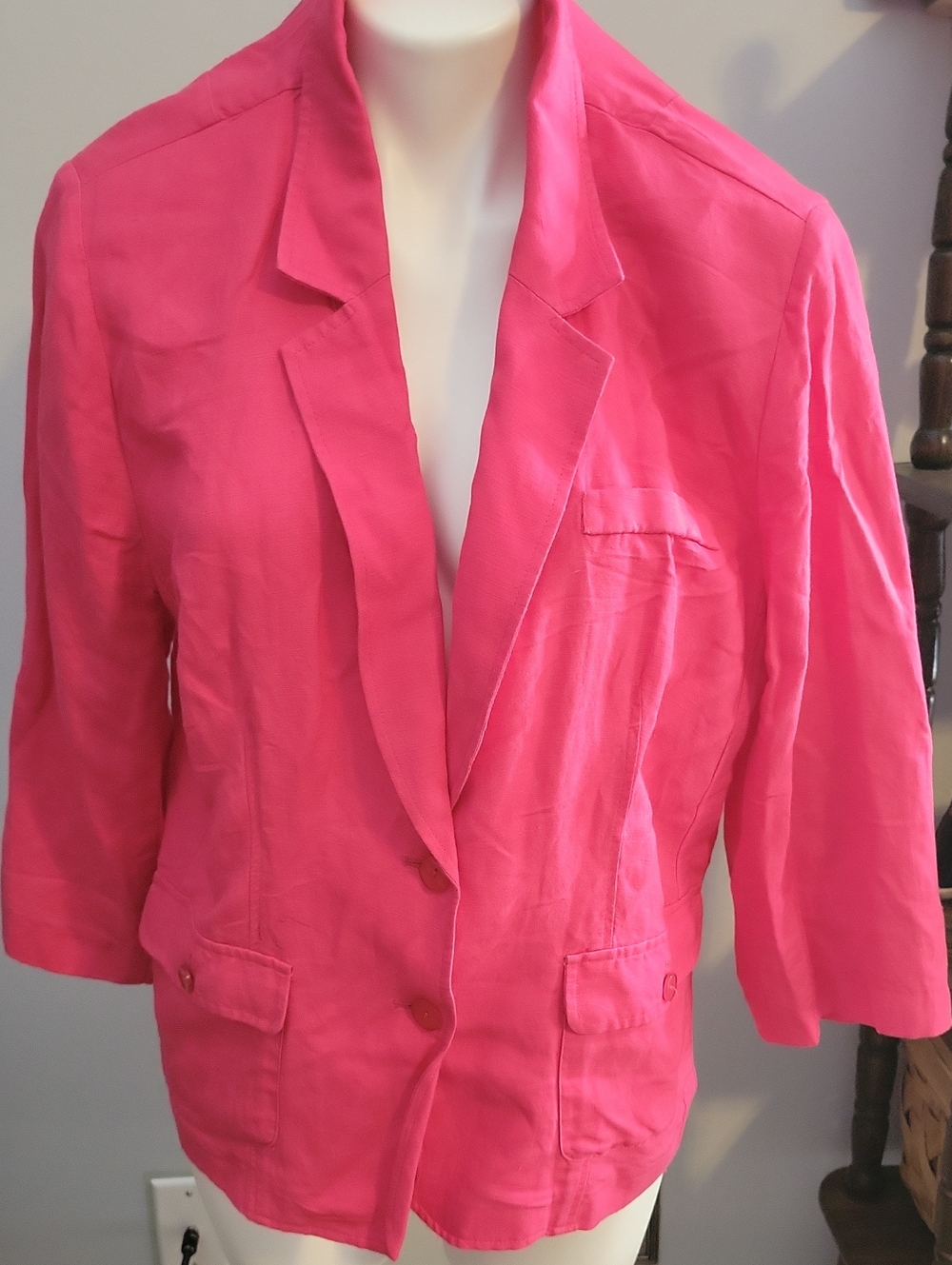 Women's Pink Blazer Jacket - Classic Tailored Style...size XL